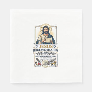 Serviette En Papier Chemise Jésus Langues de la Bible Hébreu Grec Nerd