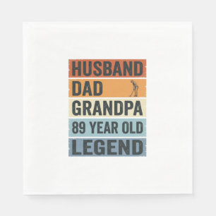 Serviette En Papier Chemise Légende Grand-Père Papa Mari de 89 Ans_1