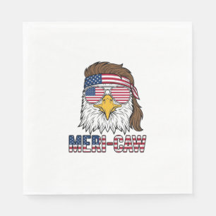 Serviette En Papier Chemise Meri-Caw Aigle Patriotique Gravure Vintage
