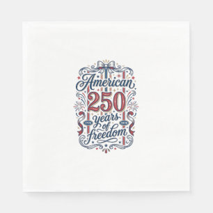 Serviette En Papier Chemise Patriotique 250 Ans de Liberté Américaine 