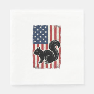 Serviette En Papier Chemise patriotique écureuil drapeau américain vin