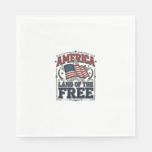 Serviette En Papier Chemise Patriotique Vintage America Terre De Liber