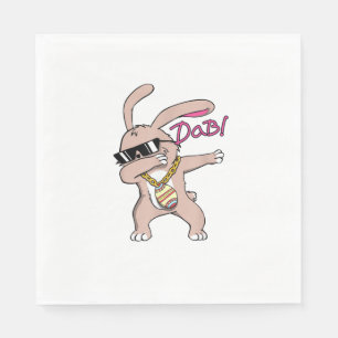 Serviette En Papier Chemise Rabbit Danser Dabbing Bunny de Pâques