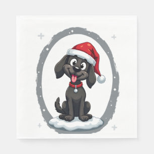 Serviette En Papier Chemise T-S Noël Chapeau de Père Noël Labrador Noi