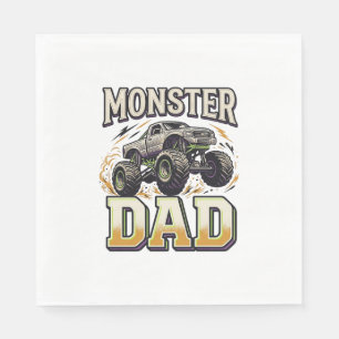 Serviette En Papier Chemise vectorielle vintage de camion monstre Papa
