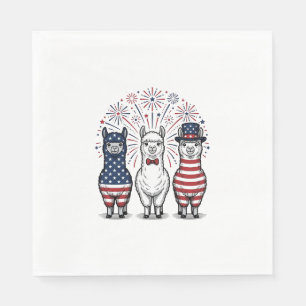 Serviette En Papier Chemise vectorielle vintage de lama patriotique fe