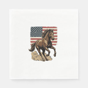 Serviette En Papier Chemise vintage cheval au galop drapeau américain