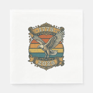 Serviette En Papier Chemise Vintage Eagle 1776 2026 Patriotique Rétro