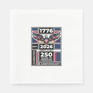 Serviette En Papier Chemise Vintage Eagle 1776 2026 Typographie Patrio