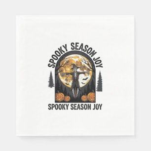 Serviette En Papier Chemise vintage Halloween avec Scarecrow Moon Art_