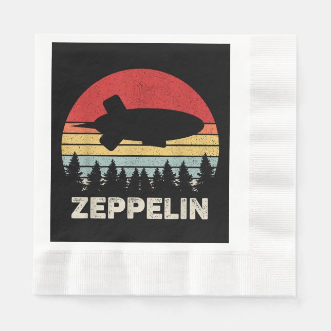 Serviette En Papier Chemise Vintage Rétro Zeppelin Dirigeable (Devant)