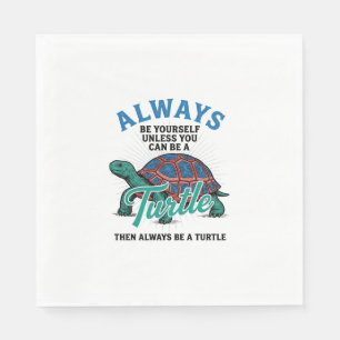 Serviette En Papier Chemise Vintage Sois Toi-Même Tortue Design_1