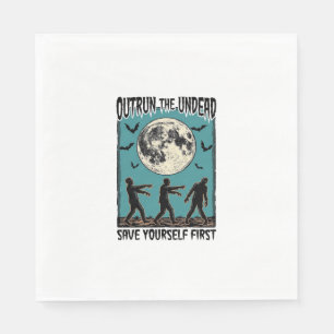 Serviette En Papier Chemise Zombie Chase Vintage Évasion Graphique des