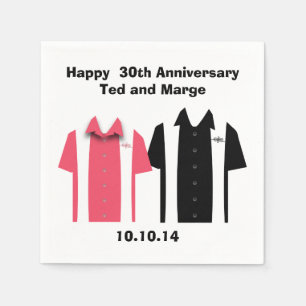 Serviette En Papier Chemises de Bowling Rétro