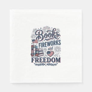 Serviette En Papier Chemises de lecteur patriotique Livres Feux d'arti