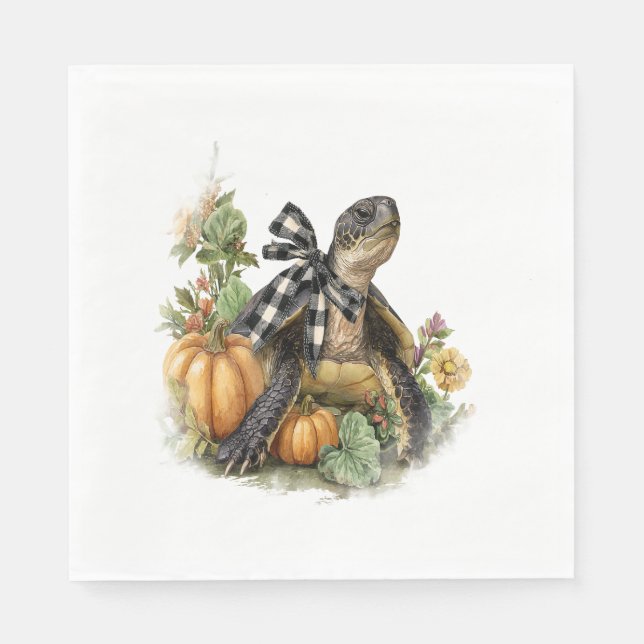 Serviette En Papier Chemises de mer Animaux Citrouille d'automne (Devant)