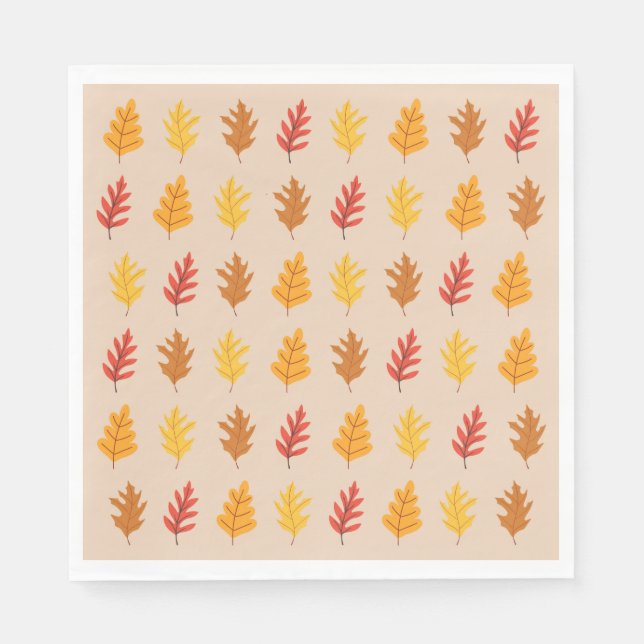 Serviette En Papier Chêne d'automne Feuilles (Devant)