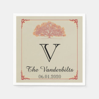 Serviette En Papier Chêne d'automne Mariage Napkin
