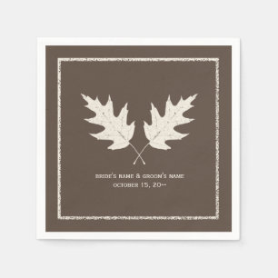 Serviette En Papier Chêne Feuille Mariage d'automne Napkins