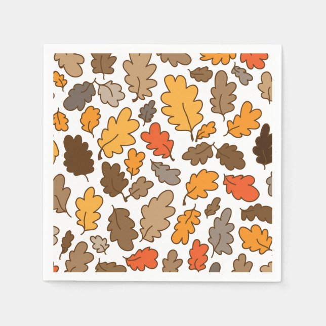 Serviette En Papier chêne feuilles automne boho thanksgiving serviette (Devant)