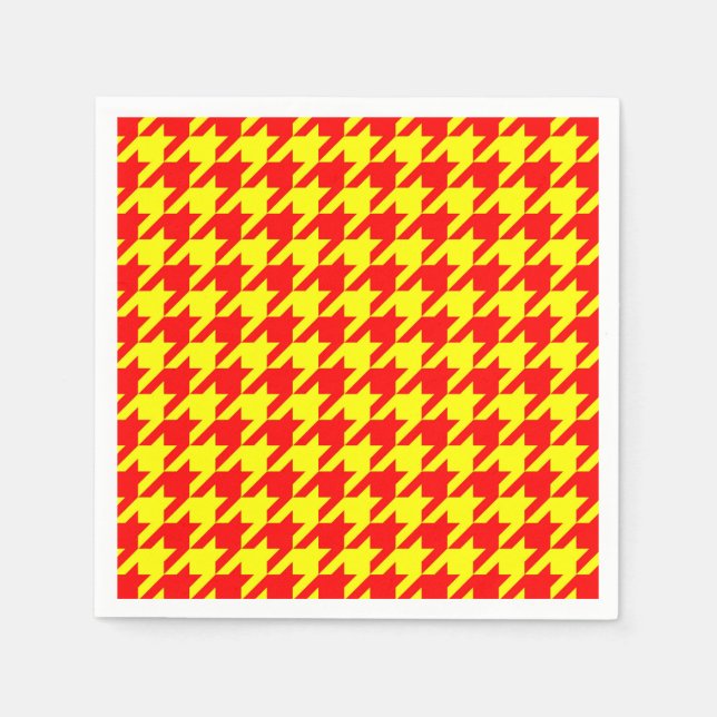 Serviette En Papier Chèque en plan rouge jaune pied (Devant)