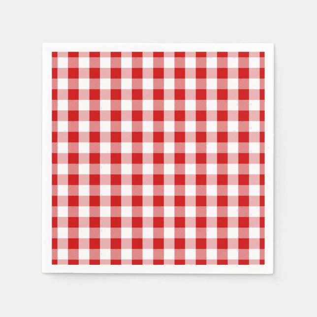 Serviette En Papier Chèques rouges et blancs En vichy Plaid - Pays rus (Devant)