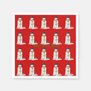 Serviette En Papier Cher bonhomme de neige souriant pour noël
