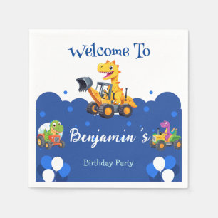 Serviette En Papier Cher Dinosaure tracteur creuser ballon camion Anni
