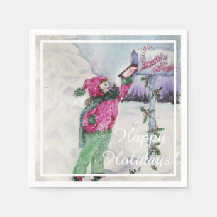 Serviette En Papier Cher Noël Père Noël