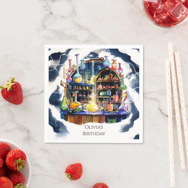 Serviette En Papier Chercheur en chimie simple agréé Anniversaire (En situation)