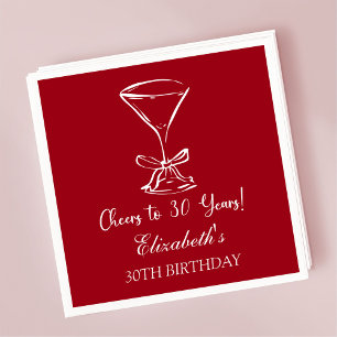 Serviette En Papier Chéri moderne Cheers à 30 ans Anniversaire serviet