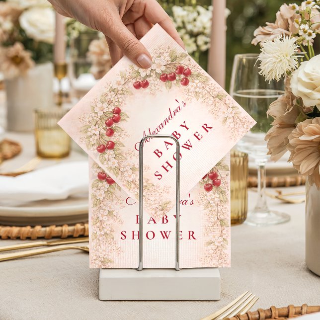 Serviette En Papier Cherry Bloom Floral Baby Shower (Créateur téléchargé)