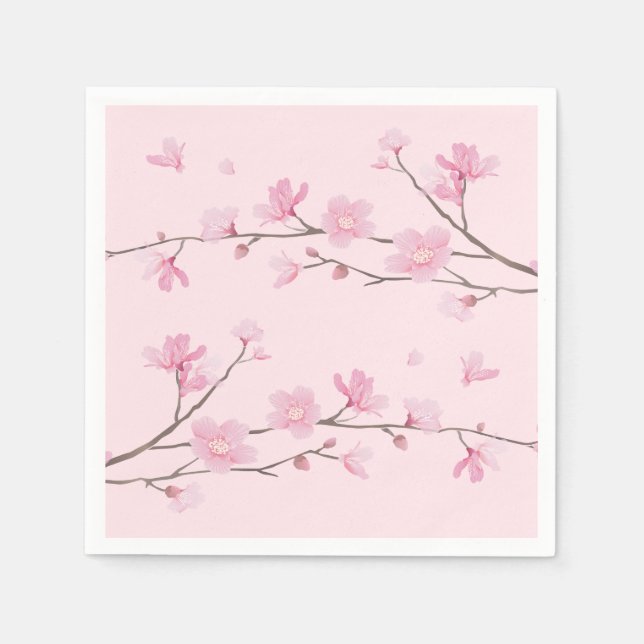 Serviette En Papier Cherry Blossom - Arrière - plan transparent (Devant)
