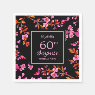 Serviette En Papier Cherry Blossom Sakura Surprise Black Anniversaire