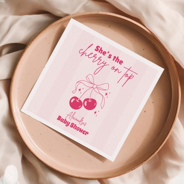 Serviette En Papier Cherry de Doodle sur le Baby shower supérieur (Créateur téléchargé)