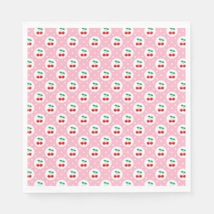 Serviette En Papier Cherry Dot Motif - Retro Fruit Cadeau & Décor