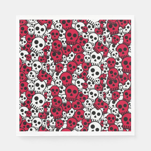 Serviette En Papier Cherry Gothique Motif de crâne Imprimer (Devant)