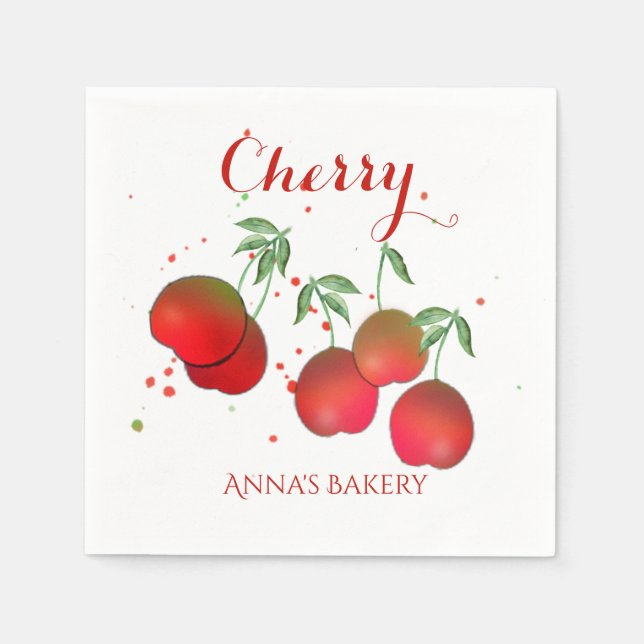 Serviette en papier Cherry Stems (Devant)