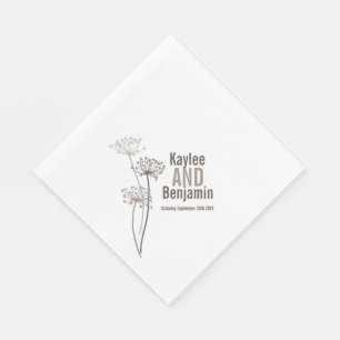 Serviette En Papier chervil mariage / vaches persil papier brun servie