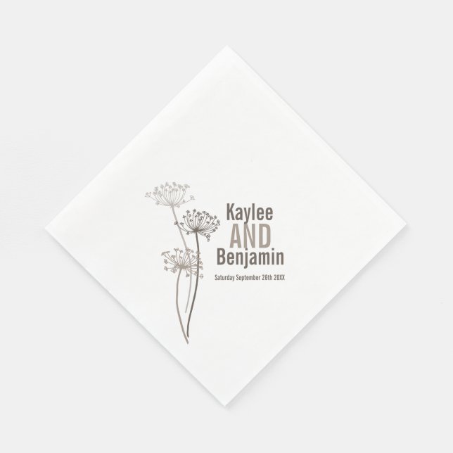 Serviette En Papier chervil mariage / vaches persil papier brun servie (Coin)