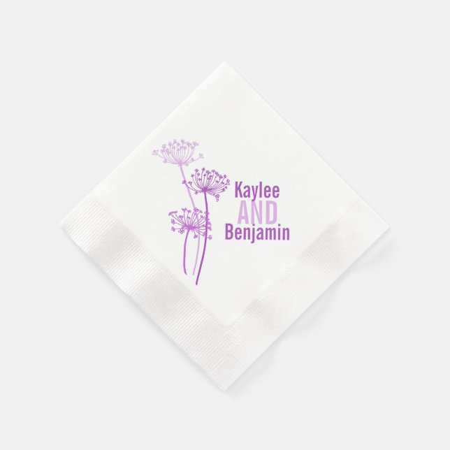 Serviette En Papier chervil mariage / vaches persil pourpre papier ser (Coin)