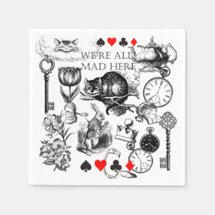 Serviette En Papier cheshire cat classique alice dans l'art du pays de