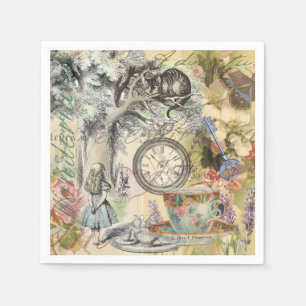 Serviette En Papier Cheshire Chat Alice Wonderland Classic