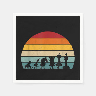 Serviette En Papier Chess Evolution Cadeau Vintage Rétro Pour Un Éch