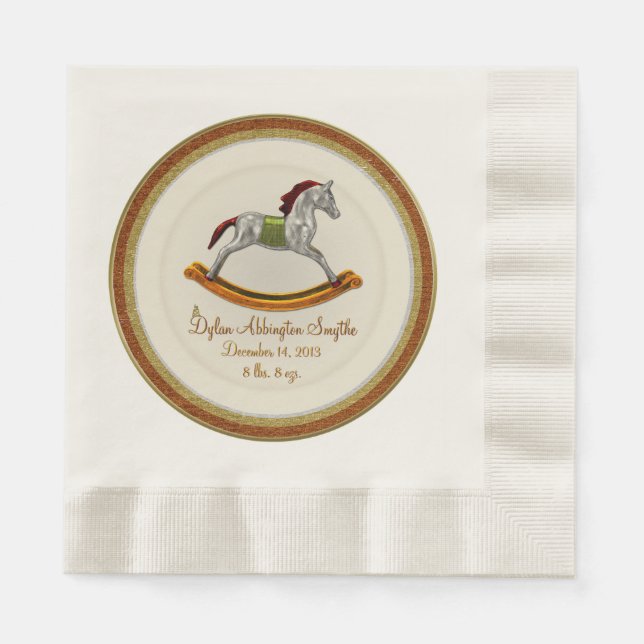 Serviette En Papier Cheval à rocher bébé (Personnalisé) (Devant)
