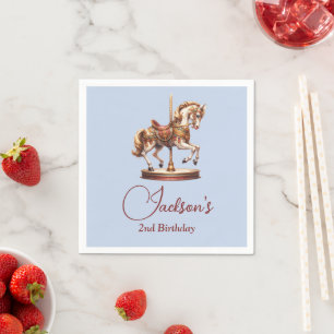 Serviette En Papier Cheval de carrousel Anniversaire