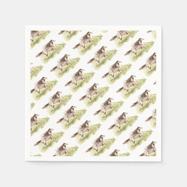 Serviette En Papier Cheval de course (Devant)