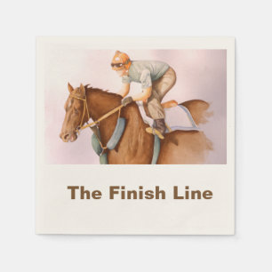 Serviette En Papier Cheval de course et Jockey