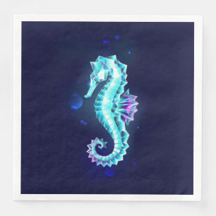 Serviette En Papier Cheval de mer de glace cristal sur Arrière - plan