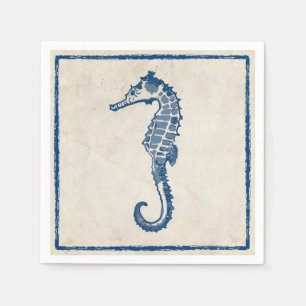 Serviette En Papier Cheval de mer vintage